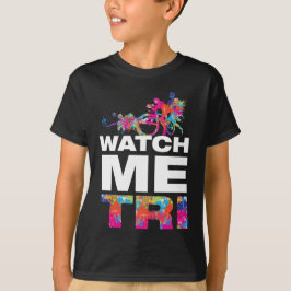 Coola Inspirerande Triathlon Färgrik Målarfärg Bar T Shirt