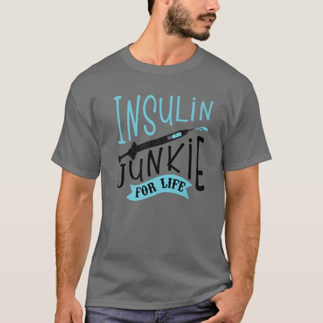 Coola Insulin Junkie Funny Diabetes Awareness Gift T Shirt (Framsida)