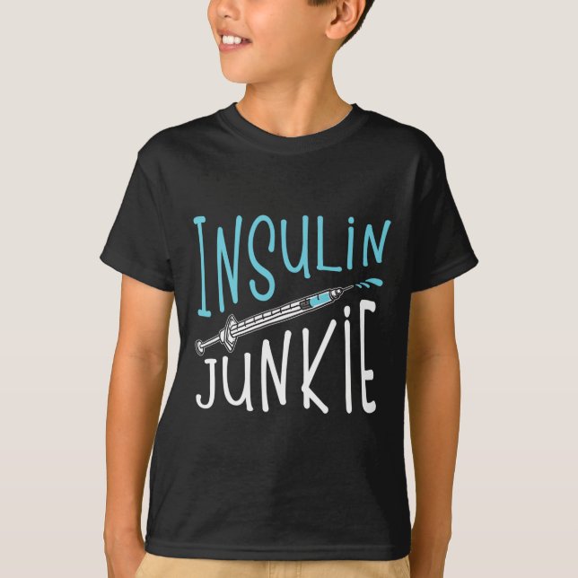Coola Insulin Junkie Roligt Diabetes Awareness Gif T Shirt (Framsida)