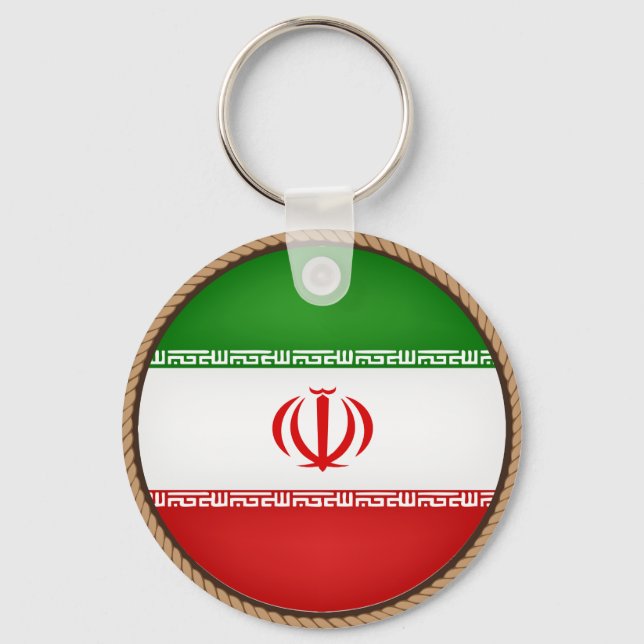 Coola Iran Flagga Seal Nyckelring (Framsida)