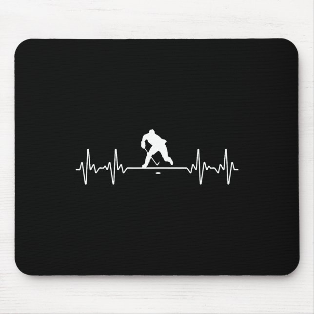 Coola ishockeykonst för män kvinnor ishockeyspelar musmatta (Framsidan)