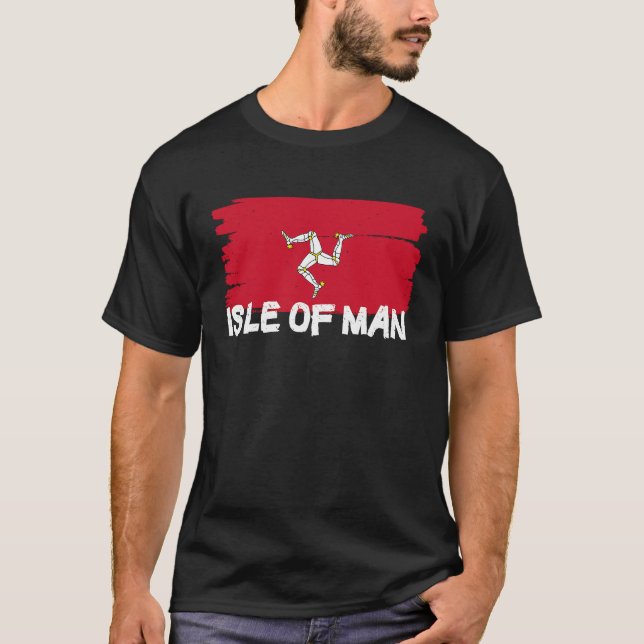 Coola Isle of Man Flagga T Shirt (Framsida)