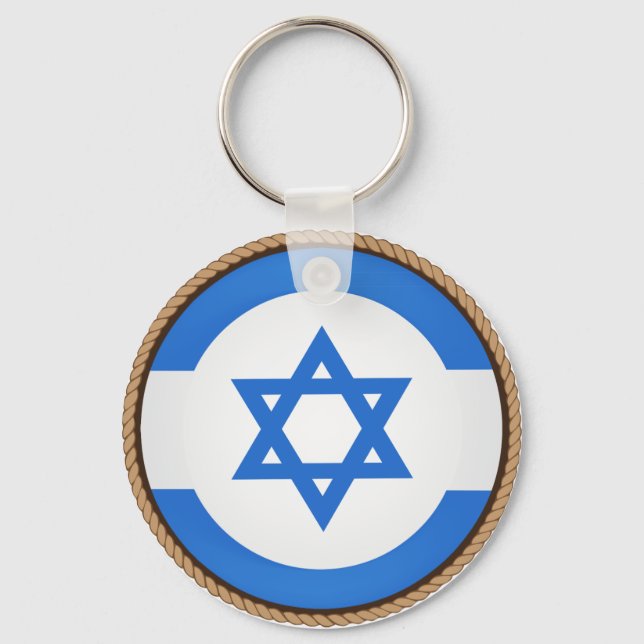 Coola Israel Flagga Seal Nyckelring (Framsida)