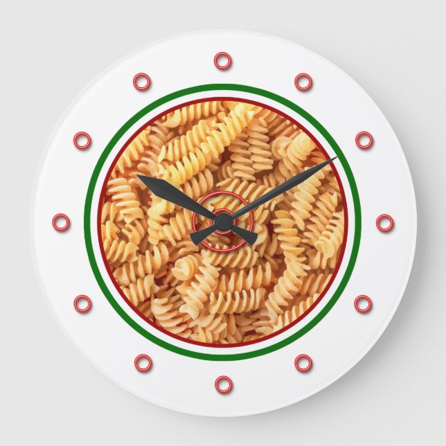 Coola Italienska Theme Pasta Novelty Köksskåp Stor Klocka (Framsida)