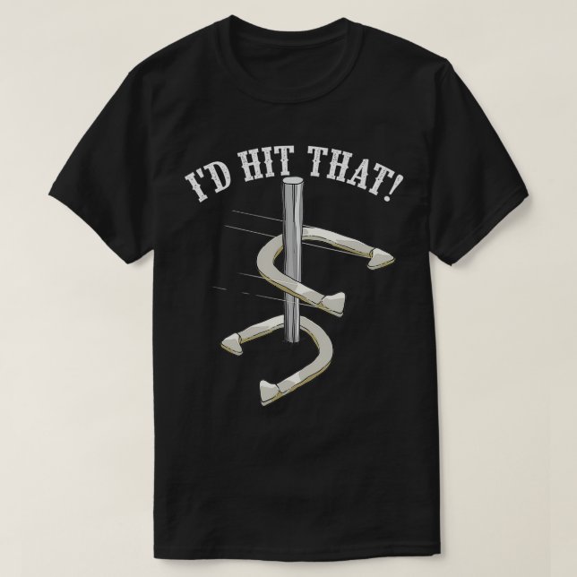 Coola jag Slått den där konstiga Horseshoe Pitchin T Shirt (Design framsida)