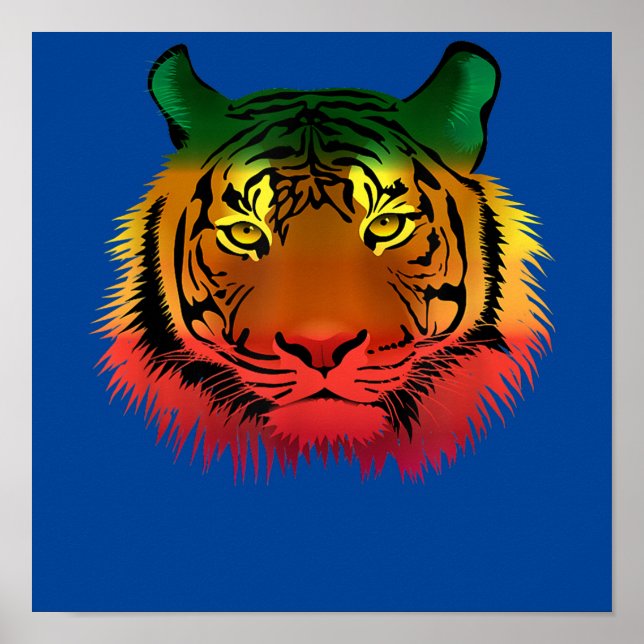 Coola Jamaican Tiger Flagga Poster (Framsidan)