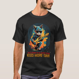 Coola Jamkatt med Rockgitarr för Riff och Melodi L T Shirt
