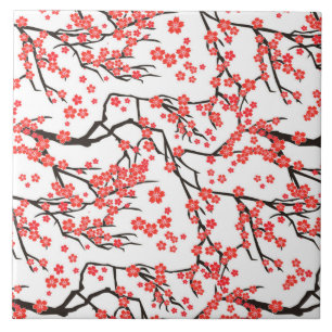 coola Japan blommönster keramiskt plattor Kakelplatta
