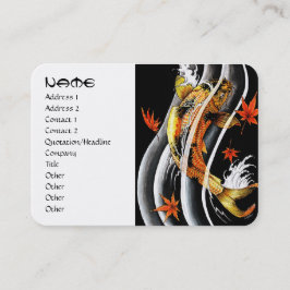 Coola japanese guld turkoi carp black bläck vatten visitkort