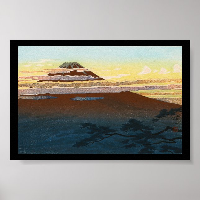 Coola japanese Mounfuji sunset clouds scenery Poster (Framsidan)