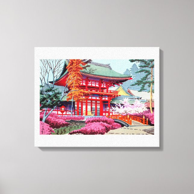 Coola japanese Red Temple Vår Asano Takeji Canvastryck (Framsida)