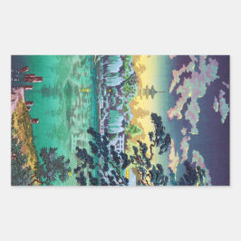 Coola japanese Ueno Shinobazu Pond Tsuchiya Koitsu Rektangulärt Klistermärke