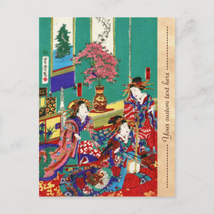 Coola japanese vintage ukiyo-e geisha dam art vykort