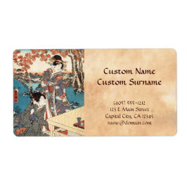 Coola japanese vintage ukiyo-e geisha old rulla fraktsedel