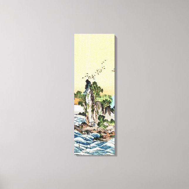 Coola japanese vintage ukiyo-e sea sten Byart art Canvastryck (Framsida)
