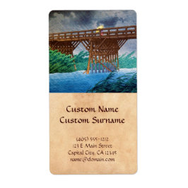 Coola japansk bryggskog Kawase art Fraktsedel