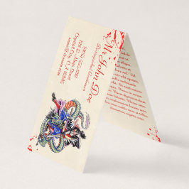 Coola japansk dragon samurai-stridstatuering visitkort