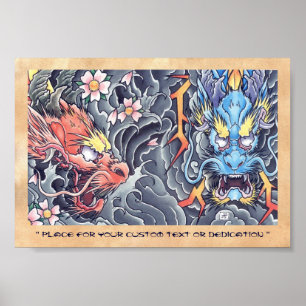 Coola, japansk dragonguds tatueringstorm poster