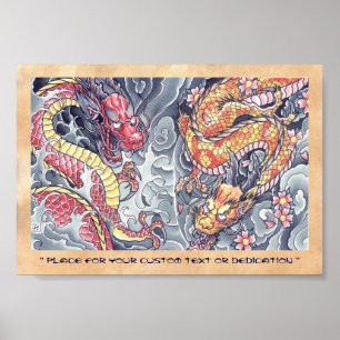 Coola, japansk dragonguds tatueringstorm poster