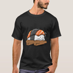 Coola Japansk Food Kawaii Sleeping Sushi T Shirt