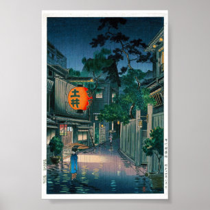 Coola japansk japansk Kasamatsu nattetid Poster