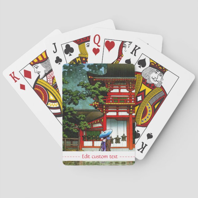 Coola japansk klassisk Kasuga-regnshrine Casinokort (Baksidan)