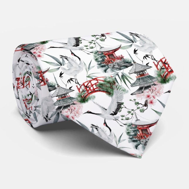 Coola Japansk mönster i sidled Slips (Rullad)