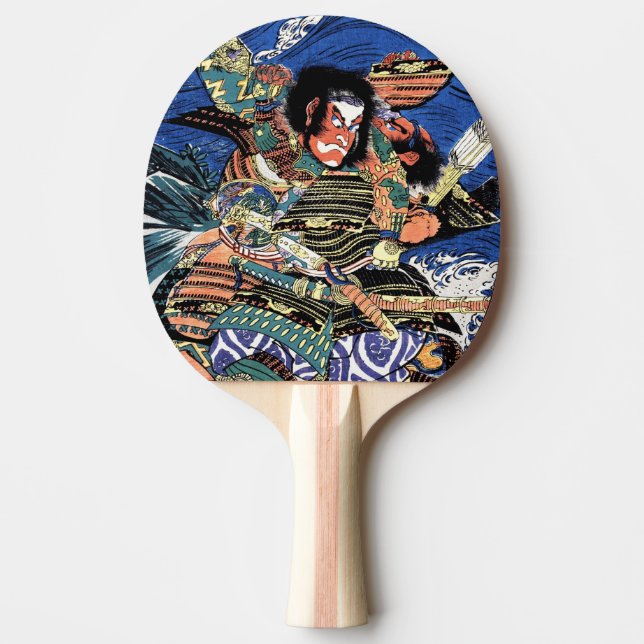 Coola japansk ukiyo-e legendariska krigare samurai pingisracket (Framsidan)