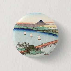 Coola japansk vintage ukiyo-e scenery waterscape knapp