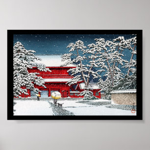 Coola japansk vintertempel shrine kyoto sceneri poster