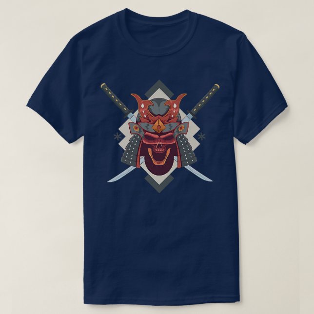 Coola Japanska Samurai Japan Warrior Sword Fighter T Shirt (Design framsida)