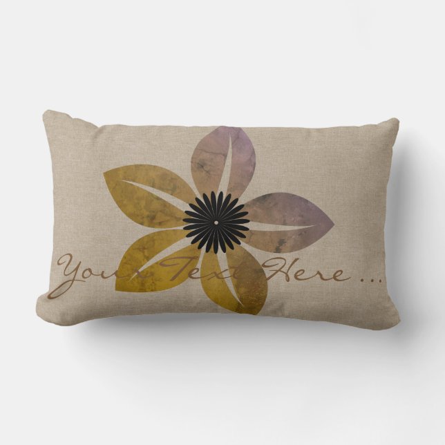 Coola Jasmin Flower Add Text Linen-utseende Lumbarkudde (Framsida)