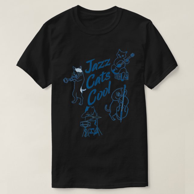 Coola Jazz Cats tror att jag kan flyga  T Shirt (Design framsida)