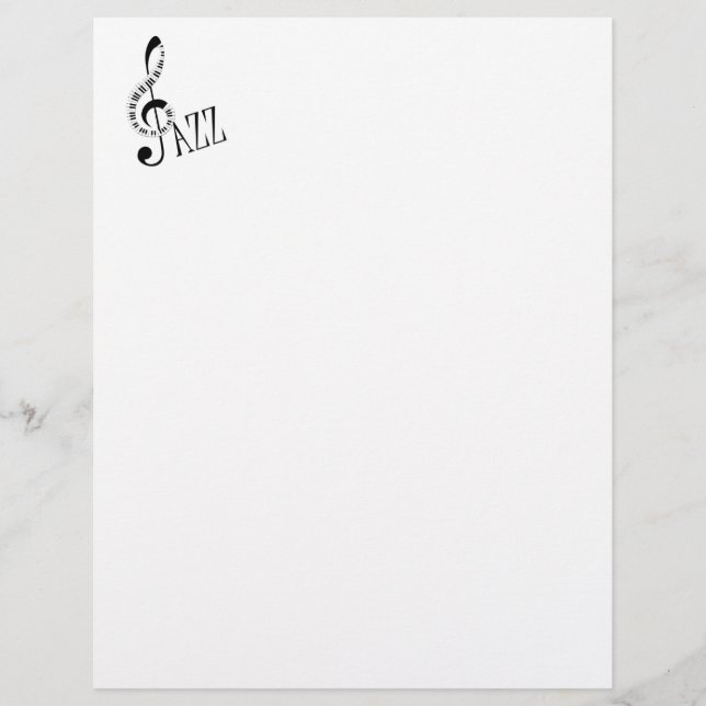 Coola Jazz Music Stationery Papper (Framsida)