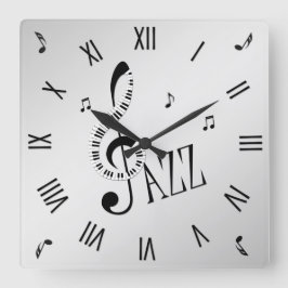 Coola Jazz Roman Numerals Fyrkantig Klocka