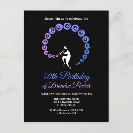 Coola Jazz Trumpet Musician 50:e Födelsedagsfesten Inbjudan Vykort