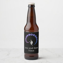 Coola Jazz Trumpet Musician Blue Lilac Beer Label Ölflaska Etikett