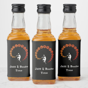 Coola Jazz Trumpet Musician Födelsedagsfest Spritflaskor Etikett