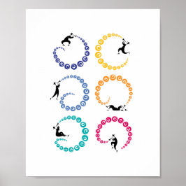 Coola Jazz Trumpet Musician Rainbow Poster