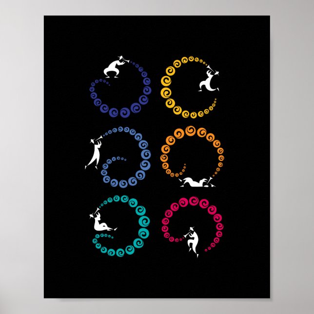Coola Jazz Trumpet Musician Rainbow Poster (Framsidan)
