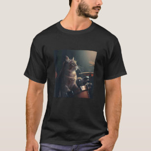Coola Jazzy Trummsande Katt Trumaccessoarer T Shirt