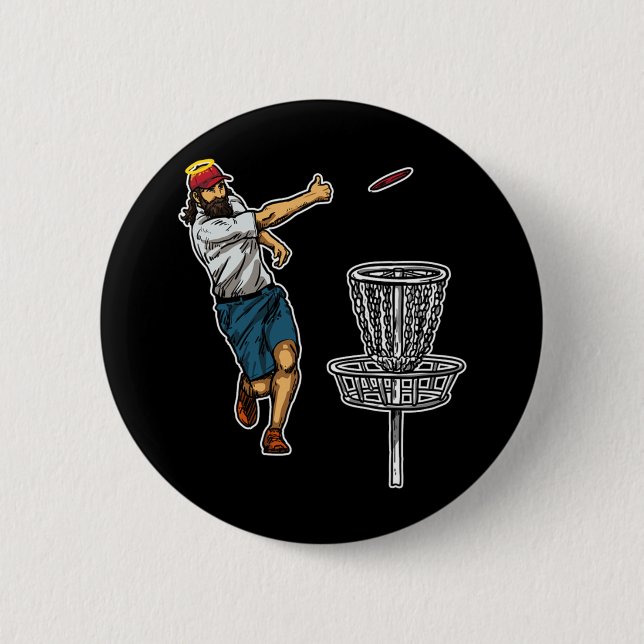 Coola Jesus Disk Golf Gift Idea Knapp (Framsida)