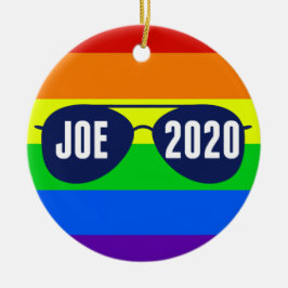 Coola Joe Biden 2020 Rainbow Sunglasses Julgransprydnad Keramik