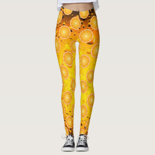 Coola Juicy Orange segmenterar mönster på droppar Leggings