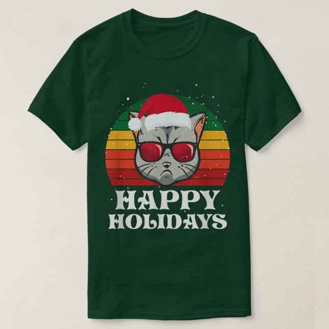 Coola Jul Cat Glad helg T Shirt (Design framsida)