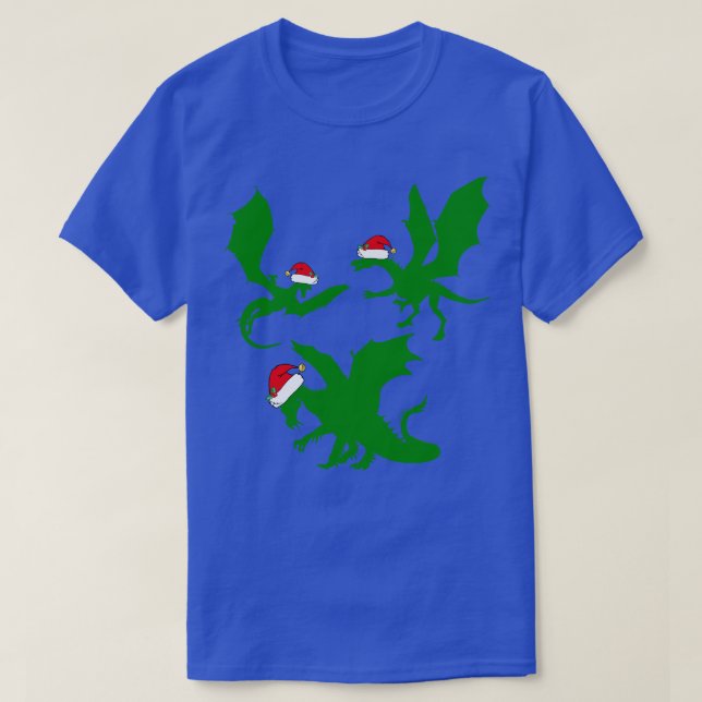 Coola Jul Dragon Santas T Shirt (Design framsida)