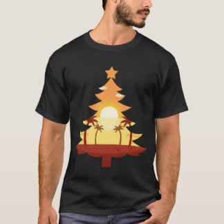 Coola Jul i juli Christmasree Sunset-vänner T Shirt