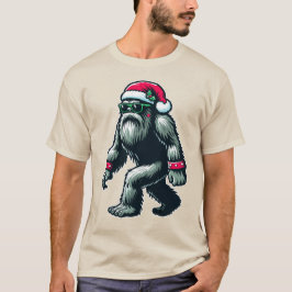 Coola jul Sasquatch med Santa Hat och Sungla T Shirt
