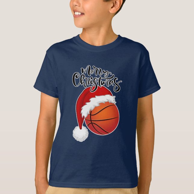 Coola Julafton Basketball fläkt design God jul T Shirt (Framsida)