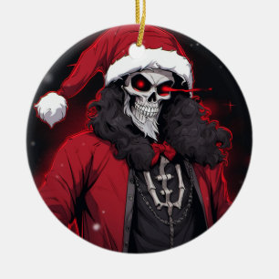 Coola Julafton Julhelg Skull Santa Bone Tuxedo Julgransprydnad Keramik